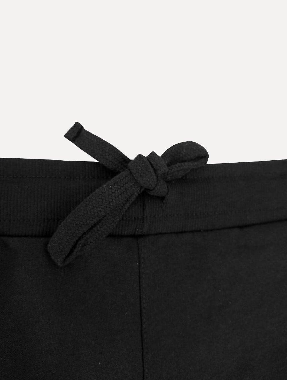 Bermuda Calvin Klein Jeans Moletom CK Silk Barra Rect Preta