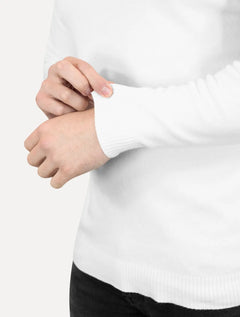 Suéter Dixen Masculino Crewneck Tricot Liso Branco