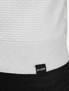 Suéter Dixen Masculino Tricot Manga Longa Frente Texturizada Branca