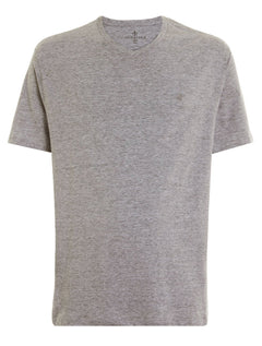 Camiseta Dudalina Masculina V-Neck Regular Grey Icon Cinza Mescla