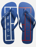 Chinelo Tommy Hilfiger Strips Rubber Beach Azul/Branco/Azul Escuro