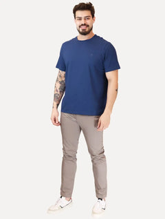 Camiseta Dudalina Masculina Essentials Modal Logo Azul Escuro