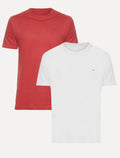 Kit Camisetas Aramis | Masculina Basic Lisa Branca/Vermelha
