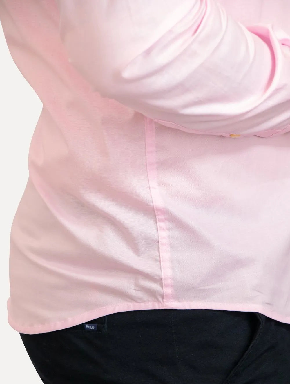 Camisa Ralph Lauren Masculina Slim Office Mono Stretch Rosa Claro