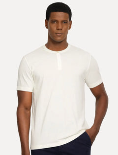 Camiseta Aramis Masculina Regular Piquet Gola Portuguesa Off White