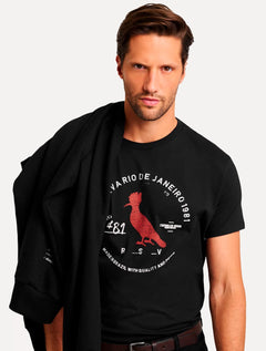 Camiseta Reserva Masculina Carimbo Gaze Color Preta