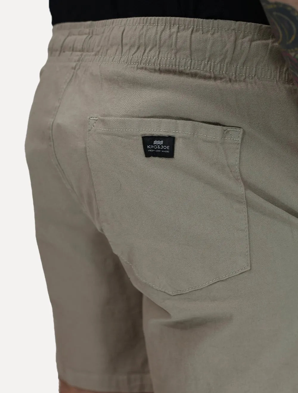 Short King & Joe Masculina Sarja Flex Twill Peach Cáqui Escuro
