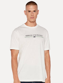Camiseta Armani Exchange Masculina Regular 1991 Chest Logo Off-White