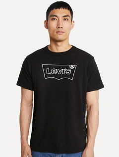 Camiseta Levis Masculina Relaxed Center Logo Stripe Preta