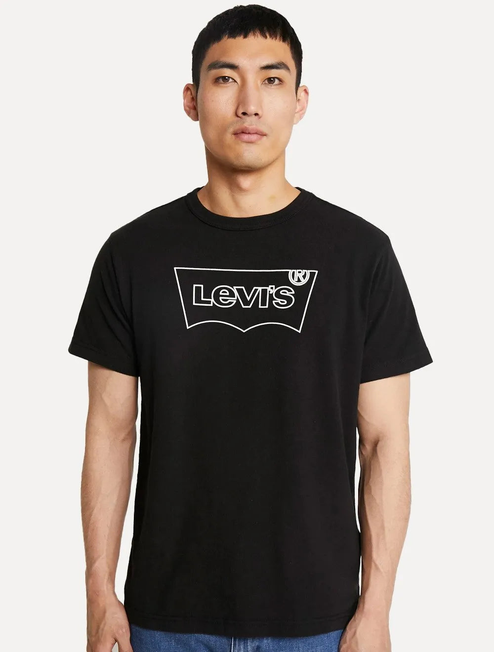 Camiseta Levis Masculina Relaxed Center Logo Stripe Preta