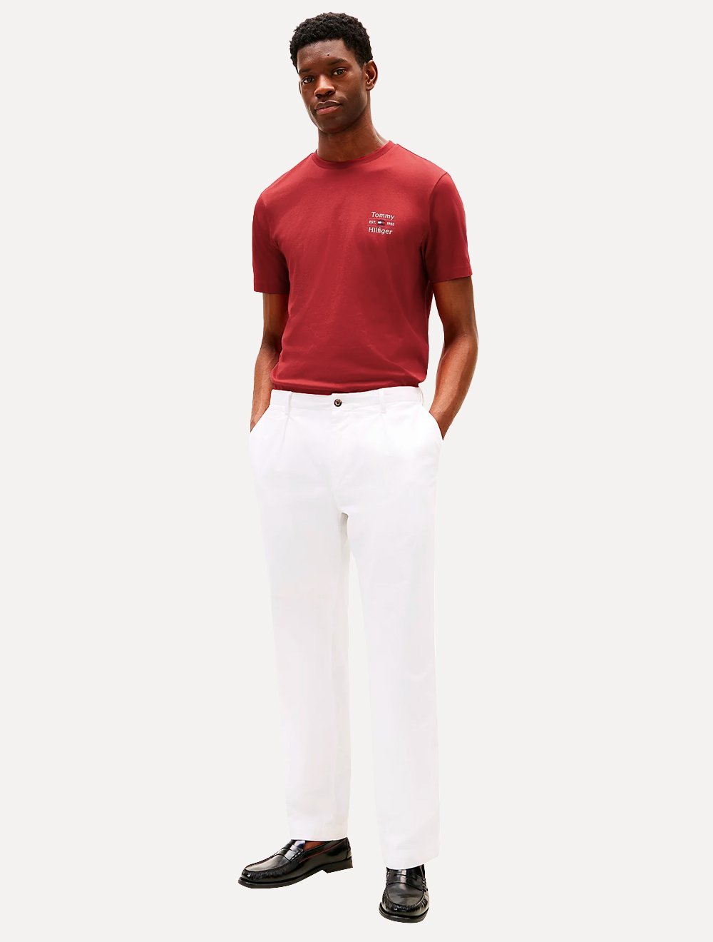 Camiseta Tommy Hilfiger Masculina Regular Stack Vermelho