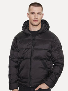 Jaqueta Calvin Klein Jeans Masculina Padded Hoodie Preta