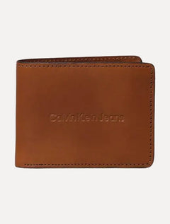 Carteira Calvin Klein Jeans Couro Basic Marrom