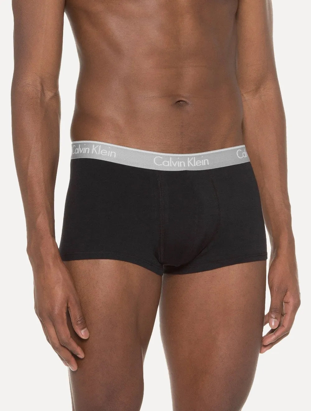 Cueca Calvin Klein Low Rise Trunk Print Preta Pack 2UN