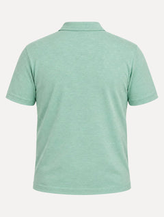 Polo Dudalina Masculina Plus Size Malha Cotton Linho Verde Médio