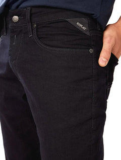 Calça Replay Jeans Masculina Tinmar Skinny Black Blue Escura