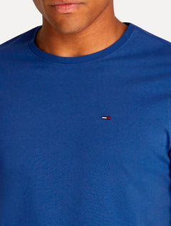 Camiseta Tommy Jeans Masculina Regular Jersey C-Neck Flag Azul Royal