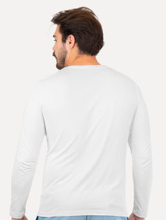 Camiseta Columbia Masculina Manga Longa Neblina Grey Logo Branca