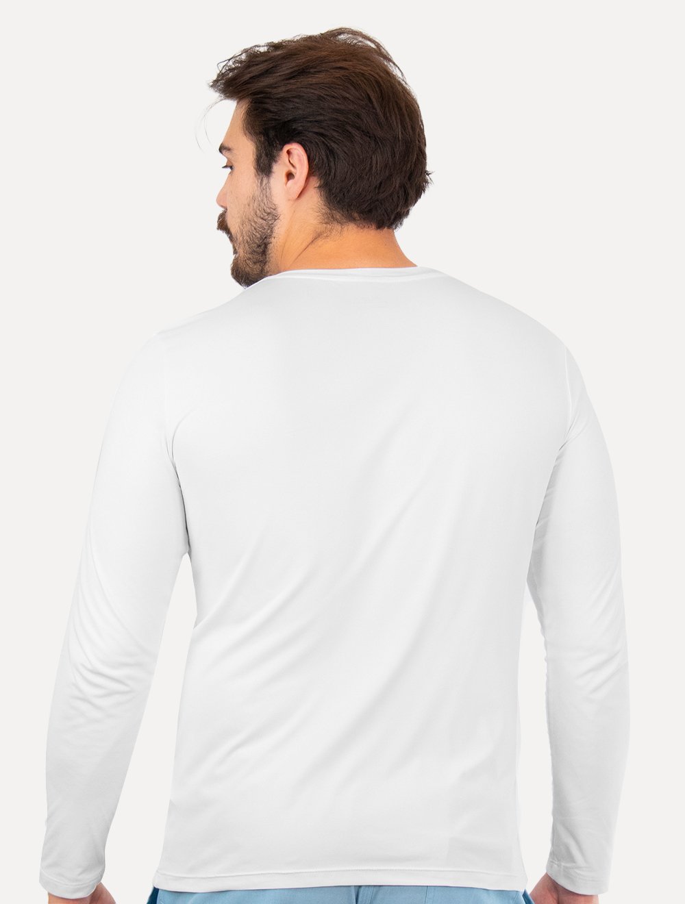Camiseta Columbia Masculina Manga Longa Neblina Grey Logo Branca
