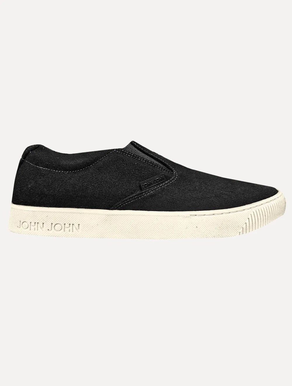 Tênis John John Masculino Slip On Miami Canvas Off Preto