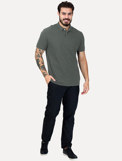 Polo Aramis Masculina Regular Basic Piquet Surton Mono Logo Verde Médio