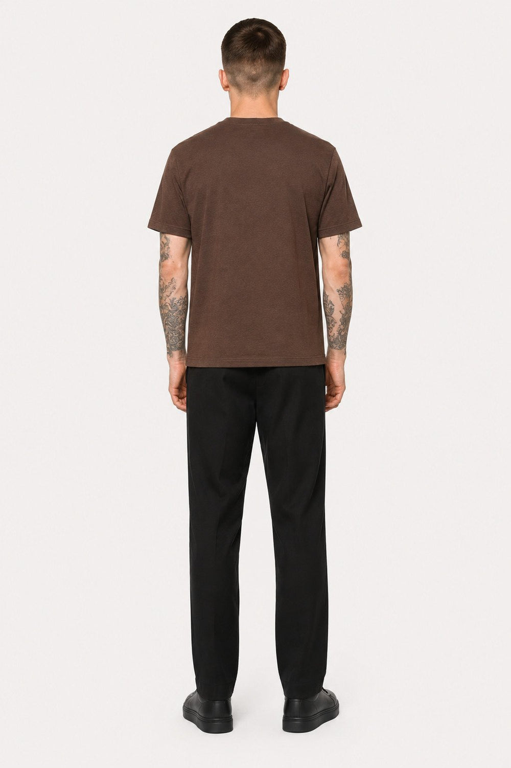 Camiseta Calvin Klein Masculina Meia Malha Basica CK Marrom