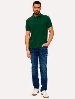 Polo Tommy Hilfiger Masculina Regular Piquet 1985 Verde Bandeira