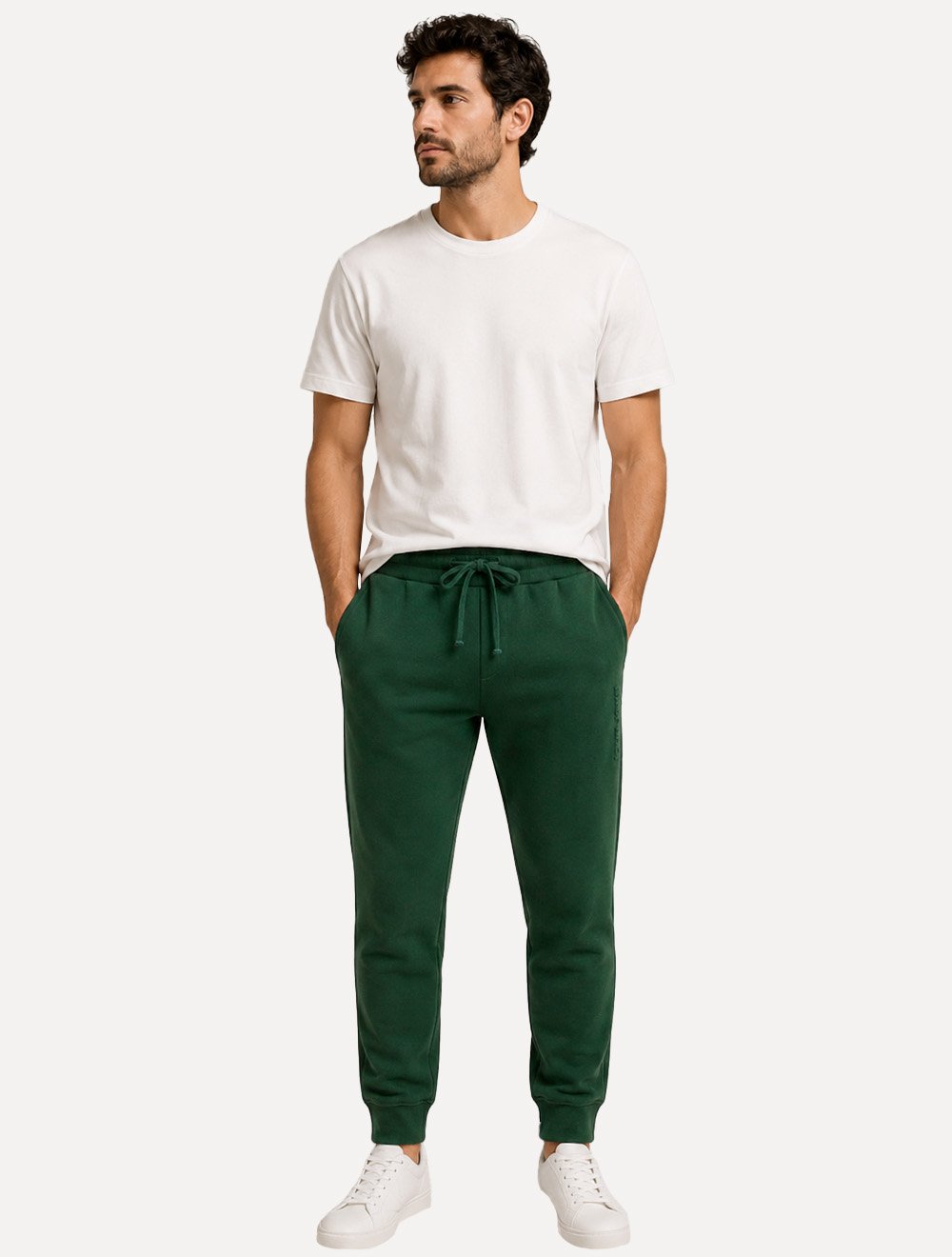 Calça John John Moletom Masculina Embossed Verde Escuro