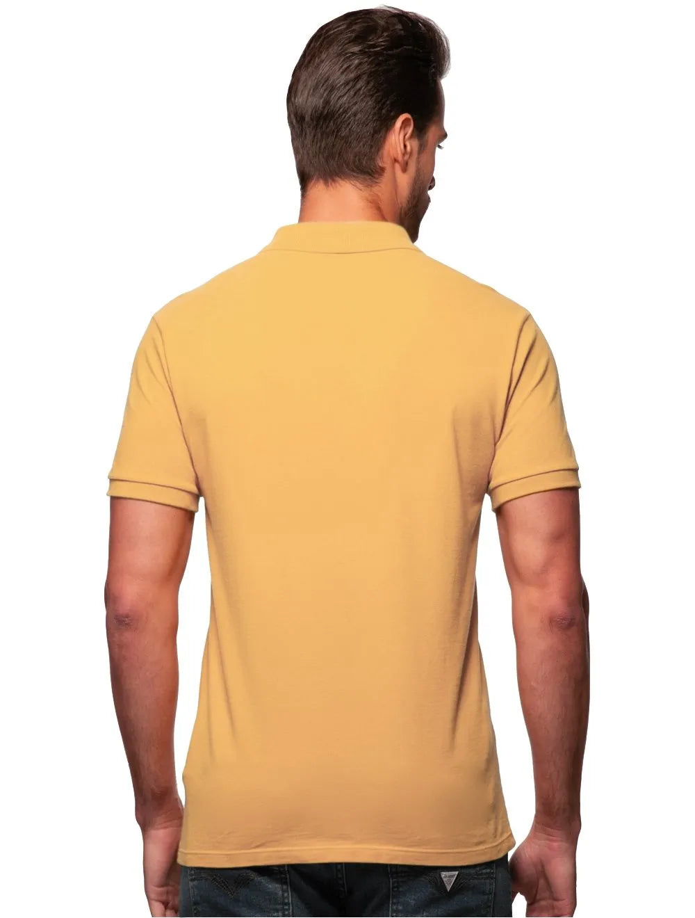 Polo Guess Masculina Piquet Slick Gold Amarela