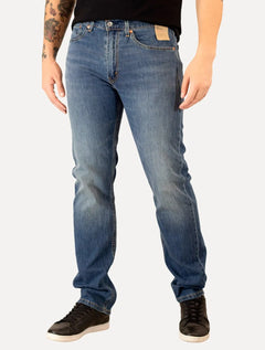 Calça Levis Jeans Masculina 505 Regular Stretch 1967 Zip Azul Médio