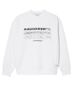 Moletom Lacoste Masculino Crewneck Loose Branded Branco