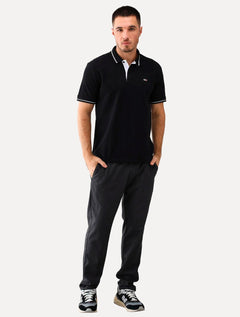 Polo Tommy Jeans Masculina Piquet Regular Tipped Preta