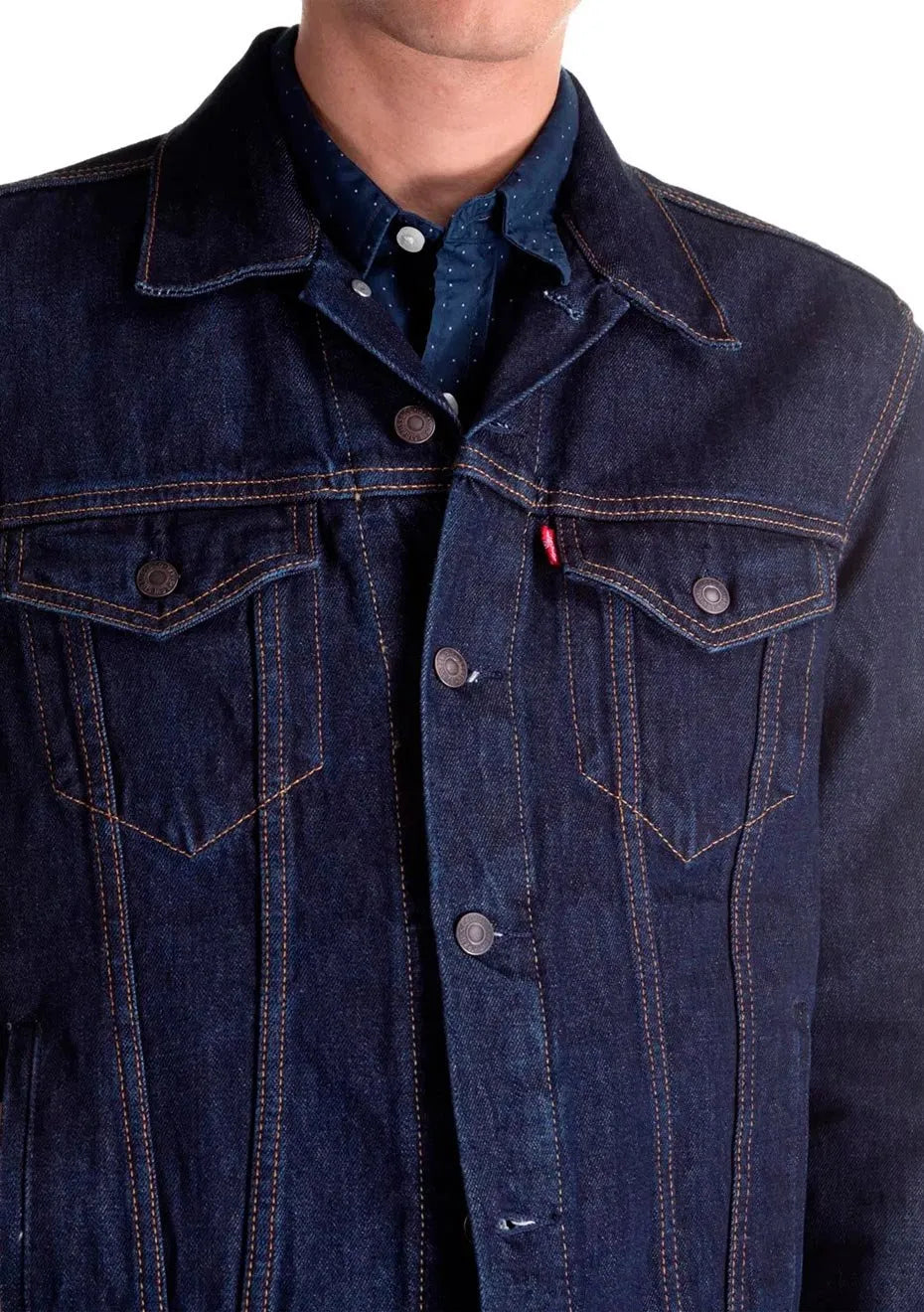 Jaqueta Jeans Levis Masculina Trucker Azul Escuro