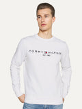 Moletom Tommy Hilfiger Masculino Fleece Logo Crewneck Branco