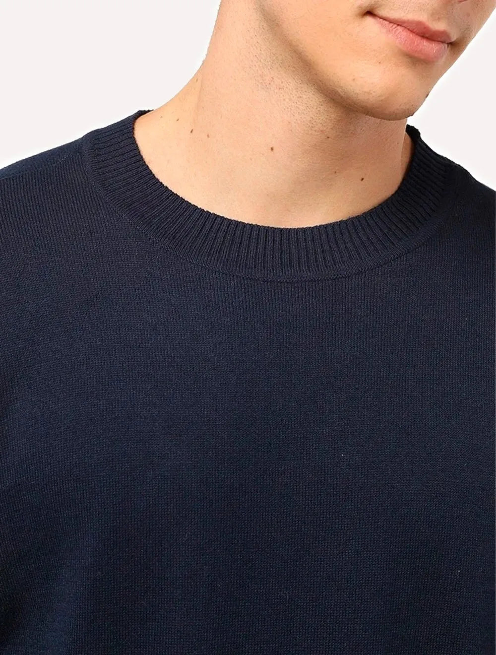 Sueter Ellus Masculino Tricot C-Neck Visco Like Basic Round Azul Marinho