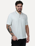 Polo Armani Exchange Masculina Regular Fit Jersey Off White