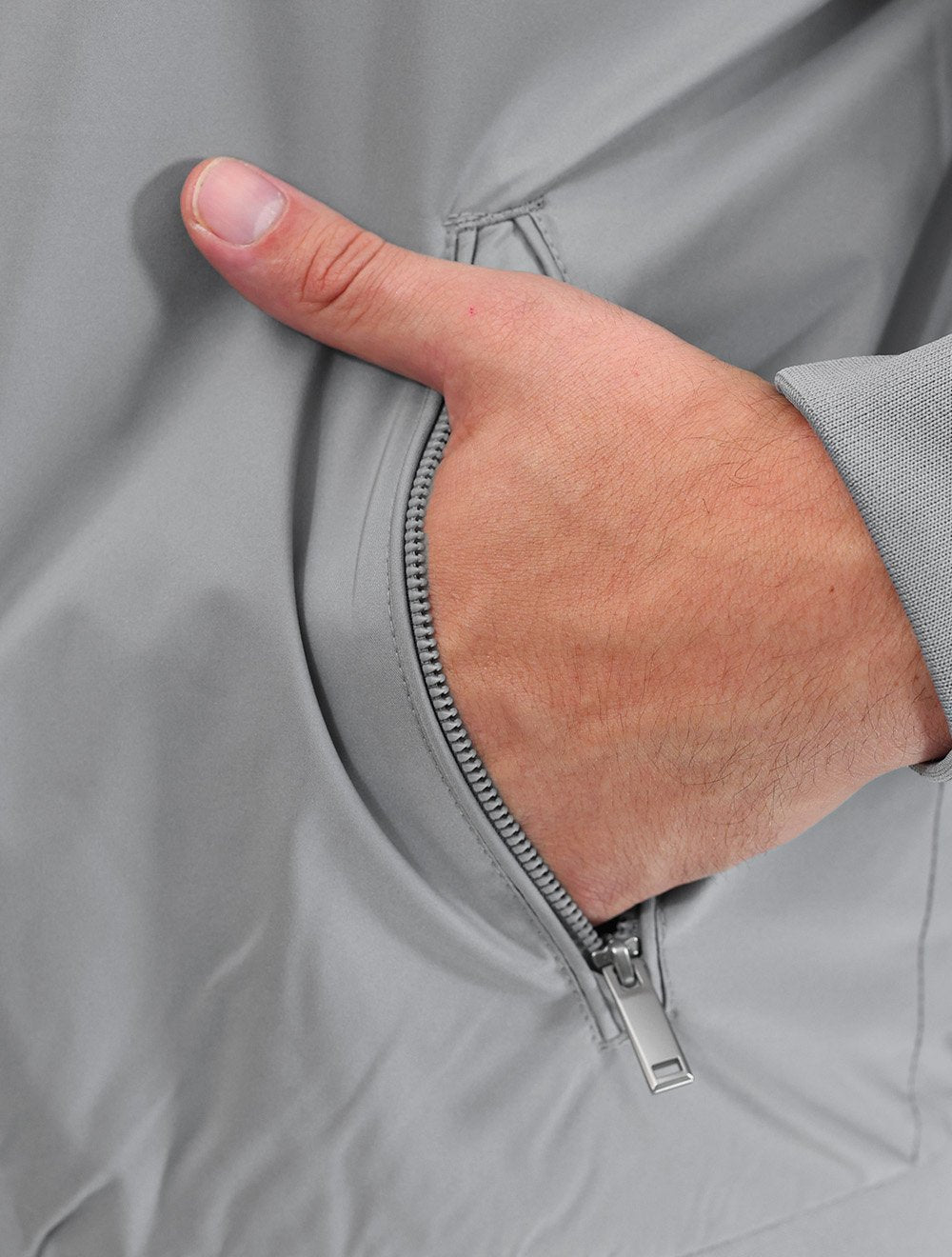 Jaqueta Calvin Klein Masculina Bomber Logo Full Zip Cinza Claro