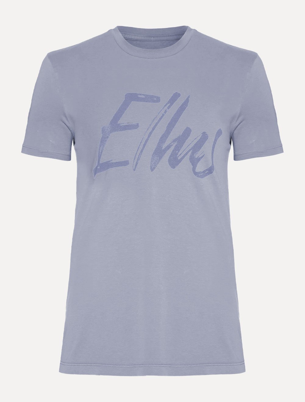 Camiseta Ellus Masculina Maxi Logo Classic Brush Azul Médio