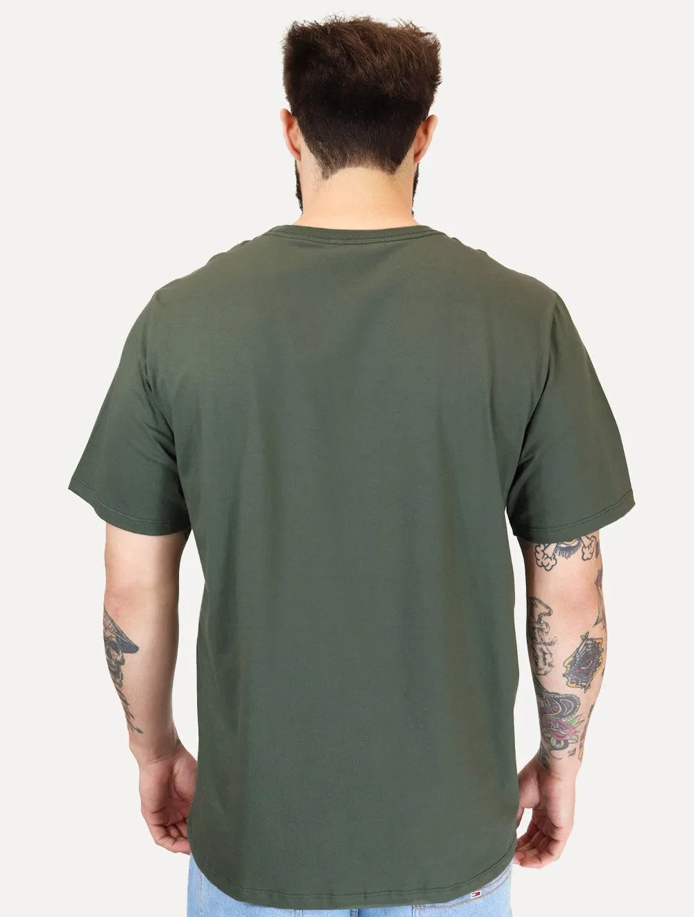 Camiseta Dudalina Masculina Essentials Mono Logo Verde Militar