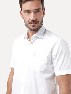 Camisa Aramis Masculina Manga Curta Tricoline Stretch Pocket Branca