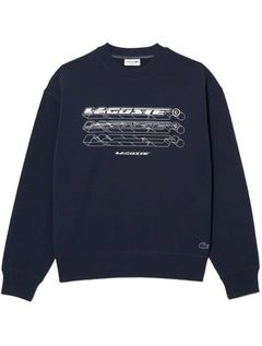 Moletom Lacoste Masculino Crewneck Loose Branded Azul Marinho