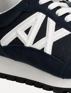 Tênis Armani Exchange Masculino Contrastantes AX Logo Azul Marinho