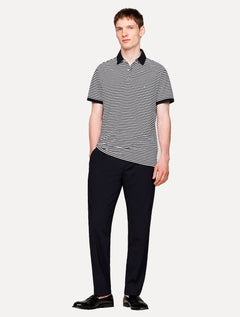 Polo Tommy Hilfiger Masculina Regular Piquet 1985 Striped Azul Marinho
