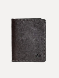 Carteira Aramis Masculina Couro Saffiano Vertical Marrom Café