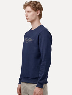 Blusão King & Joe Masculino Moletom Crewneck Signature Azul Marinho