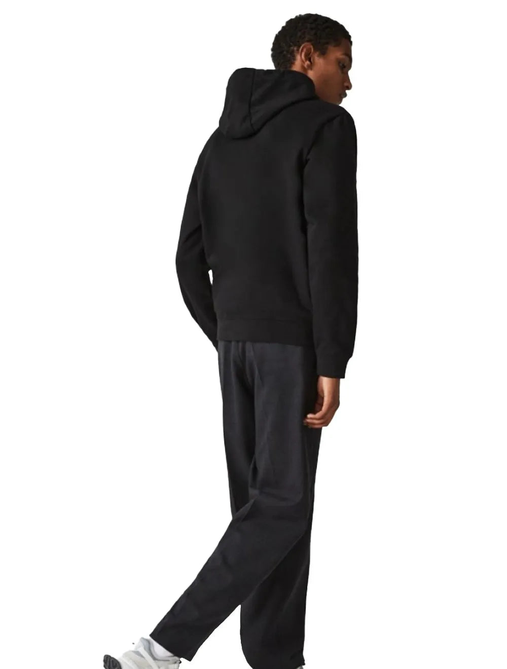 Moletom Lacoste Masculino Hoodie Crackled Crocodile Logo Preto