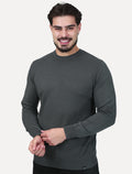 Suéter Dixen Masculina Tricot Manga Longa Frente Texturizada Cinza