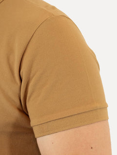 Polo Colcci Masculina Piquet Brown Logo Marrom Claro