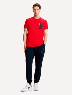 Calça Tommy Hilfiger Moletom Monotype Roundall Azul Marinho