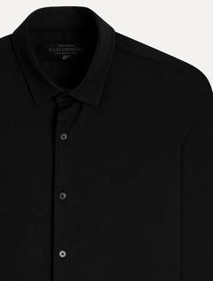 Camisa Ellus Masculina Tricoline LY Slim Preta